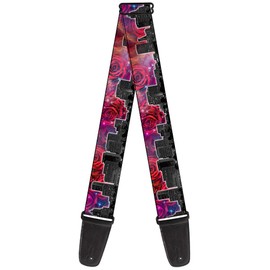 Buckle-Down Guitar Strap Portland Vivid Skyline Cosmic Roses 2 Inches Wide