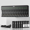 Bonai Rechargeable AA Batteries with Charger, 2800mAh High Capacity Pre-Charged