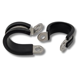 Lumonic 5 x 19 mm pipe clamps with rubber insert, stainless steel V2A, cable clamps for screwing, hose clamp 19 mm, pipe clamps, mounting clamp 19