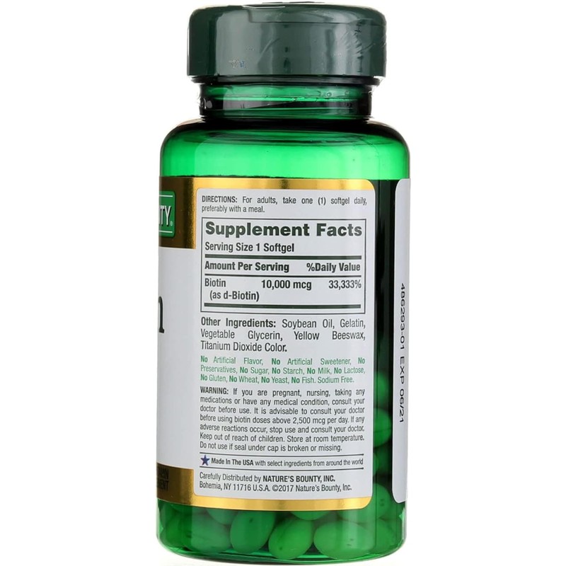 Nature's Bounty Biotin 10000 mcg, Supports Healthy Hair, Skin and