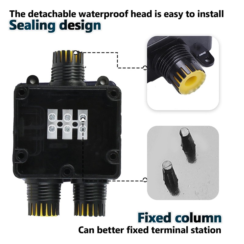 Behogan 4 x Junction Box IP68: Waterproof Outdoor Cable Connector,