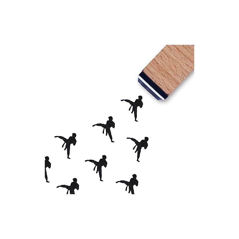 Karate Rubber Stamp, 3/5 Inch Small Mini Martial Arts Stamp