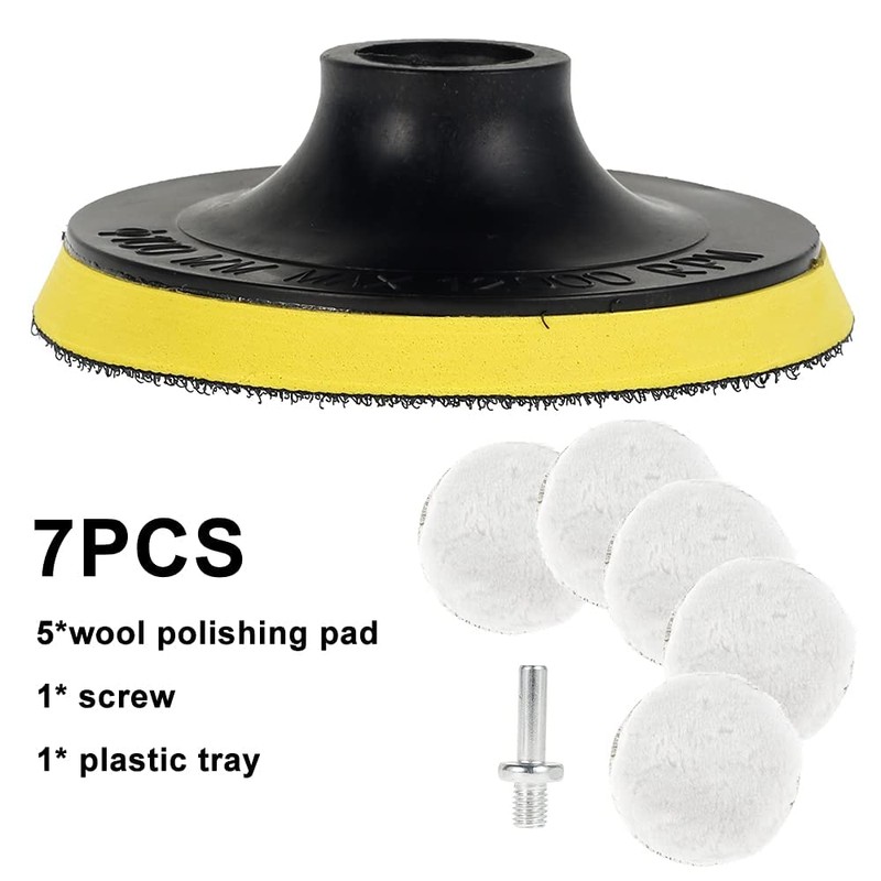 7Pcs Wool Polishing Buffing Pad Set for Car Polisher Buffer