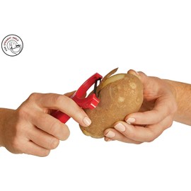 KUHN RIKON Swiss Peeler Set of 2, Vegetable Peeler, Stainless Steel Blade, Grey and White, Plastic, 3