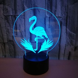 HPBN8 Ltd Optical Illusions 3D Flamingo Nacht Licht LED Lampen Fernbedienung 7/16 Farbwechsel Berühren Tabelle Schreibtisch USB-Kabel für Kinder Schlafzimmer Geburtstagsgeschenke Geschenk