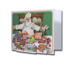 Festive Feast - Pictoria Press 3D Pop Up Christmas Greeting Card - Father Christmas Chef