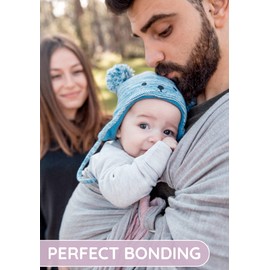 Baby Sling Carrier – Breathable 100% Cotton Wrap for Infant Support, Ring Sling Baby Carrier – Adjustable Muslin Fabric, Baby Carrier Newborn to Toddler – Grey Rose Soft Chest Hold for Travel