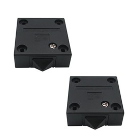 Cabinet Light Switch, 2pcs Normally Closed Push to Break Switch Cupboard Door Light Control Switch for Wardrobes, Sliding Doors, Drawers (Black)