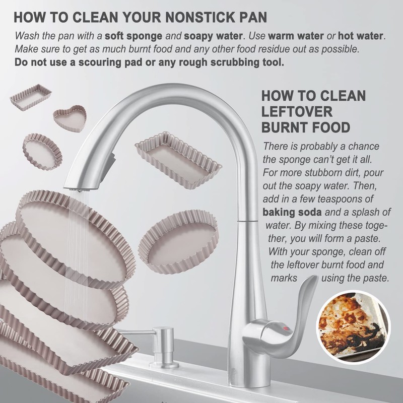 CHEFMADE Tart Pan, 7 Inch Non-Stick Quice Pan with Removable