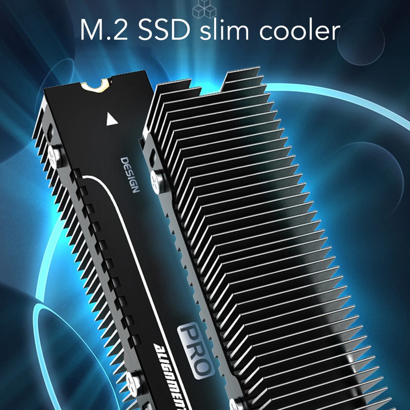 M.2 SSD Cooler 38 Cooling Fins Multi Channel Base Mg