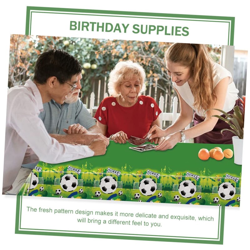 Outanaya 2pcs Football Themed Washable Tablecloth Pe Table Cover for