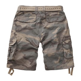 AKARMY Men's Casual Multi Pocket Outdoor Camouflage Shorts Twill Camo Cargo Shorts 8066 C34 Retro Camo(No Belt) 42