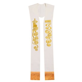 BLESSUME Church Priest Clergy Wedding Stole White