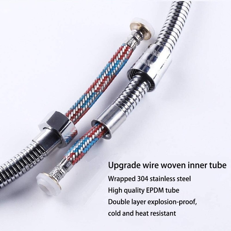 VASLON Copper Head Shower Hose Stainless Steel Extra Long Shower