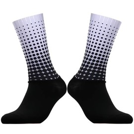 Aero Cycling Socks Black/White Size 8-11 UK