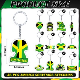 Liliaafar 36 Pcs Jamaican Flag Souvenirs Keychains Gifts Bulk Jamaica Independence Day 1962 Party Favors Jamaican Themed Party Supplies Decorations Gifts for Jamaica Festival Heritage Culture Day