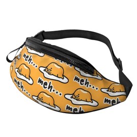 Gudetama Cute Fanny Pack Belt Bag for Women Men Bum with Crossbody Adjustable Strap Bag Gift for Enjoy Festival Sport Workout Traveling Hiking Running Casual Hands-Free Waist Pack Carrying of Phone