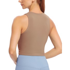 Natural Feelings Nudi - Sujetadores deportivos para mujer, con relleno extraíble, sin mangas, para entrenamiento, para fitness, Cocoa, S
