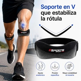 2 PCS Cinta Rotuliana para Rodilleras, Ajustable, Amortiguación de 10 mm