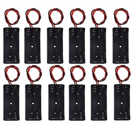 LampVPath (Pack of 12 2 X 1.5V AAA Battery Holder with Leads, AAA Battery Holder with Wires