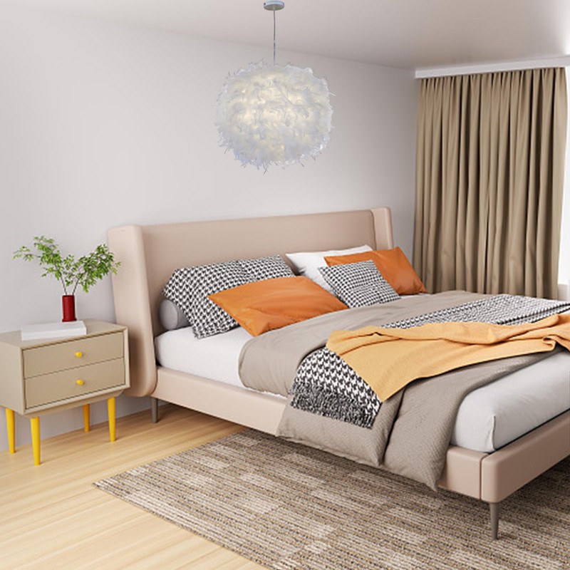 Feather Light Shade Ceiling 30Cm Ceiling Light Shade, Feather Lampshades