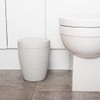 Addis 518367 Faux Rattan Round Swing Lid Bathroom Bin, Light
