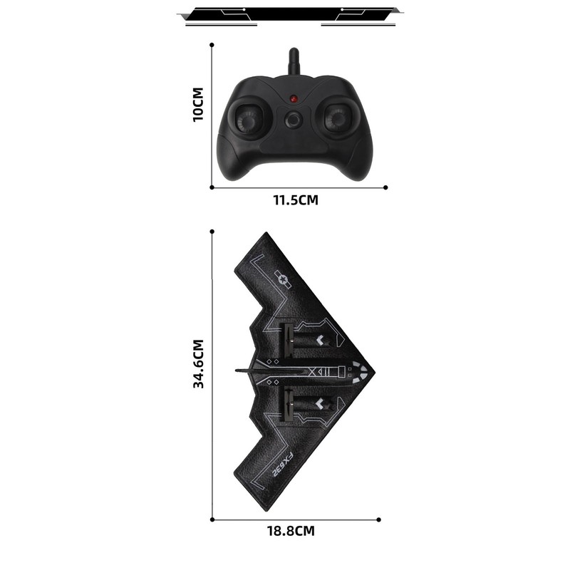 Remote Control Airplane Toy 2 Channel Foam Aircraft Model Rechargeable