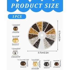 KGDUYC Crimp Beads Set - 720 Pieces 2 mm ~ 4 mm Mixed Tube Crimp Beads Mixed Rondelle Beads Loose Beads Spacer with Storage Box for Jewellery Making End Cap Bracelets Necklaces