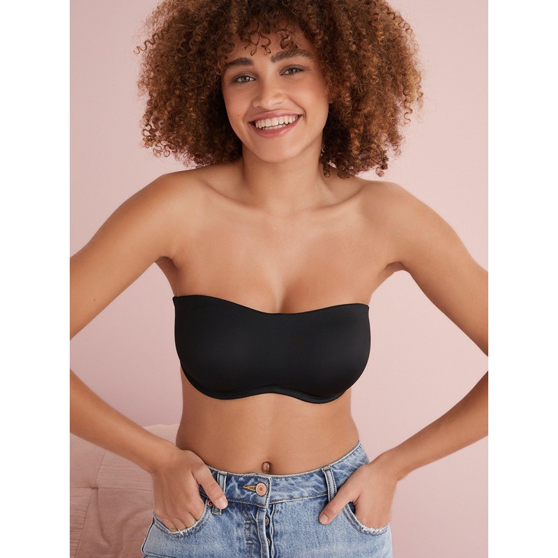 NEXT DD+ Unpadded Strapless Minimizer Bra, black, 70H