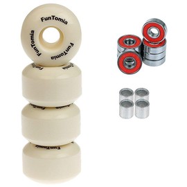 FunTomia 4 x Groove Profile Wheels 53 mm x 34 mm for Skateboards Including 2RS ABEC-9 Bearings / Wheels Hardness 100A