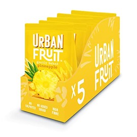 URBAN FRUIT Pineapple - Gently Baked Fruit - No Added Sugar - Healthy - Vegan - 5 x 100 g