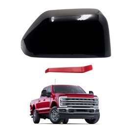 Right Passenger Side Replacement Mirror Cover Compatible with Ford F250 F350 F450 F550 Super Duty 2017-2026 Exterior Door Side Rearview Mirror Cap Cover (Glossy Black)