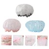 Baluue 3pcs Two-layer Shower Caps Printing for Hair Oil Treatment