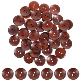 50 PCS Wooden Buttons, 1 Inch Buttons Sewing Buttons 2 Hole Brown Buttons Round Craft Buttons Vintage Buttons Decorative Buttons for Crafts Shirt DIY Clothing Sewing Crochet Projects Replacement