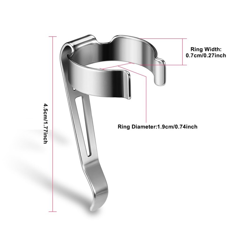 BDKMMS 2Pcs Flashlight Clips, Removable Belt Pocket Clips Replacement Mental