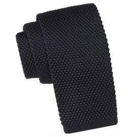 WHITE FANG NC010 Men's Knit Tie, Washable, Solid, Casual, Stylish,
