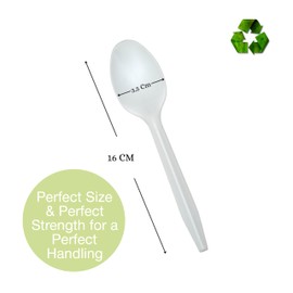 RRB World 200 pieces pack 100% compostable Spoons Disposable Utensils (6.3 in.) Eco Friendly Durable and Heat Resistant Alternative to Plastic Spoons with Convenient