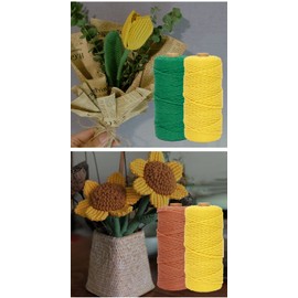 Binwat Macrame Cord Thick Natural Cotton Cord DIY Crafts Yarn Thread Twisted Spool Twine String Cotton Rope for Wall Hanging,Plant Hangers,Knitting,Decorative Projects 4mm x100m (Watermelon pink)