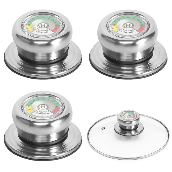 Set of 3 Pot Lid Handle with Thermometer Pot Lid