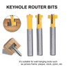 3Pcs Keyhole Router Bits Set 1/4in Shank T Slot Routers