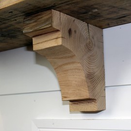 Modern Timber Craft Reclaimed Barnwood 3x5x5 Decorative Small Corbels | Farmhouse Wood Corbel Set of 2