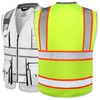 JKSafety 10 Pockets Class 2 Hi-Vis Zipper Front Yellow Safety