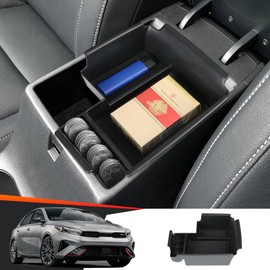 LUNQIN Car Center Console Organizer Tray for Kia Forte 2019 2020 2021 2022 2023 2024 Auto Interior Accessories Front Seat Middle Armrest Box Storage Bag Glove Hidden Accessory
