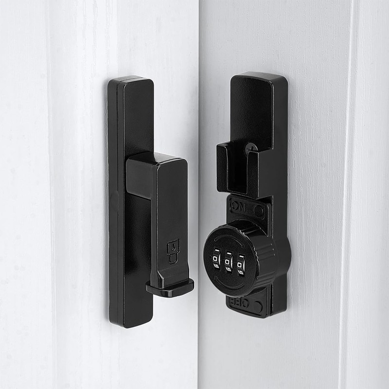 INIRET 2 Packs Black 90 Degree Barn Door Lock,Mechanical Password