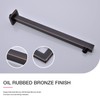 Square Shower Arm with Flange 16 Inch Wall Mounted Rainfall