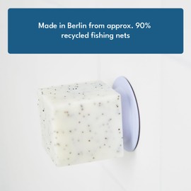 Floating Soap Holder | Magnetic Holder for Soap | No Drilling Required | Sustainable | Made From Recycled Fishing Nets | Blue