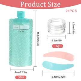 QLFJ-FurDec 18Pcs Travel Containers for Toiletries, Refillable Portable Squeeze Liquid Pouches, Leak Proof Slim Lightweight Liquid Bag for Shampoo, Conditioner, Lotion, Body Wash