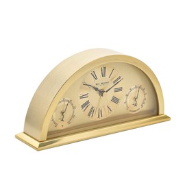 WILLIAM WIDDOP Gold Aluminium Crescent Mantel Clock