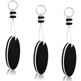 Ovethwin 3 Pack Floating Foam Keychains for Boat Keys, Bright Color Waterproof Buoyant Key Rings for Kayaking, Fishing, Sailing, Swimming, Water Sports Accessories (Black)