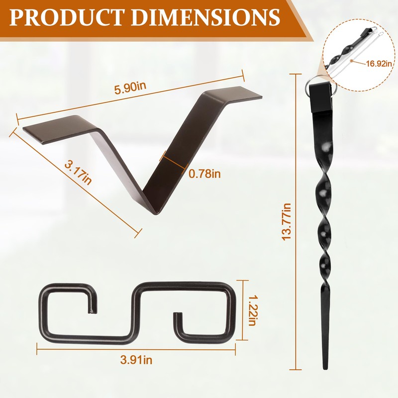 Rain Chains Clip and Ground Anchor Kit, for Outdoor Garden
